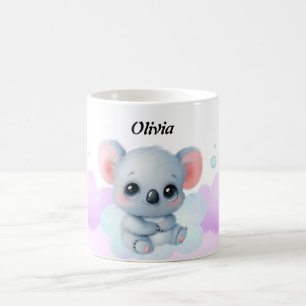 Tasse personnalisée Koala Rose et Violet – Nom per