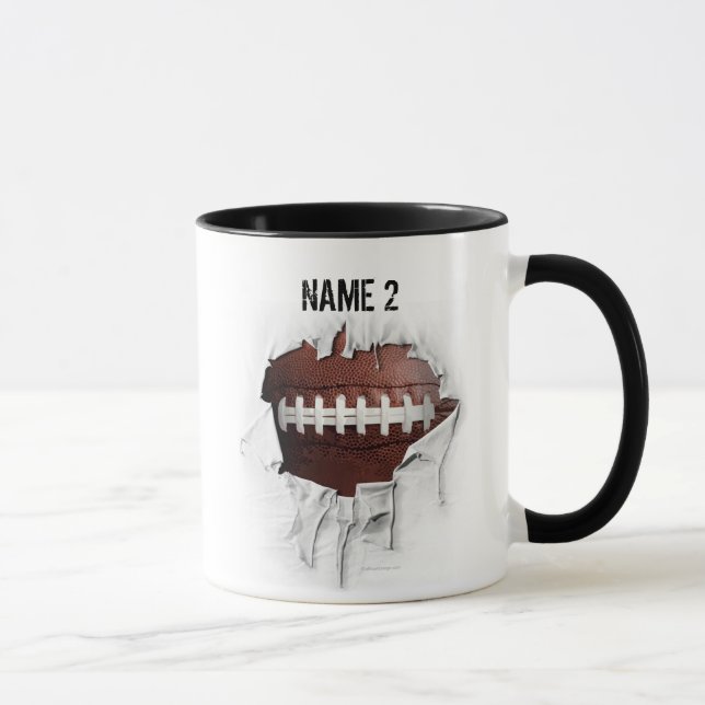 Tasse personnalisée par football déchirée (Droite)