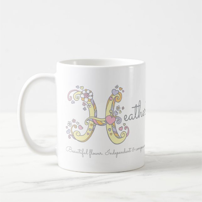 Tasse personnalisée par H nommée de monogramme de (Gauche)