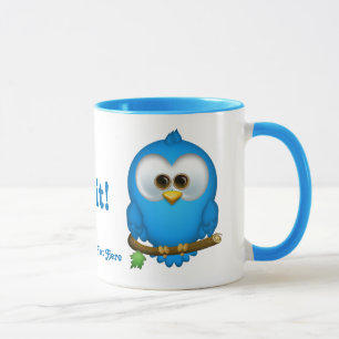 Tasse personnalisée par oiseau bleu de bip de