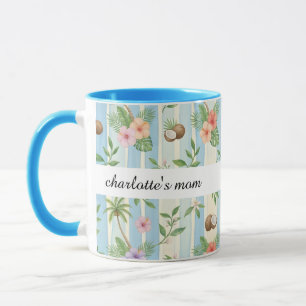 Tasse personnalisée pour maman Fleurs tropicales N