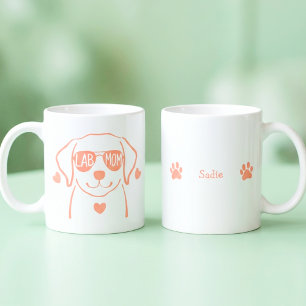 Tasse personnalisée pour maman Labrador en rose sa
