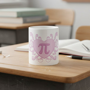 Tasse personnalisée rose mignonne numéro Pi