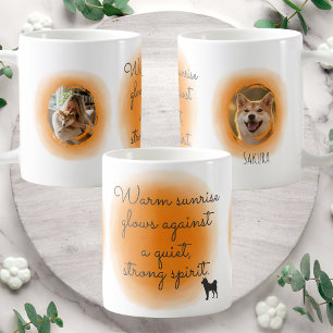 Tasse personnalisée Shiba Inu en aquarelle orange