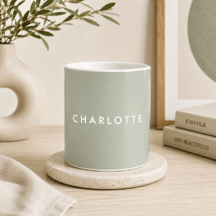 Tasse personnalisée vert sauge moderne
