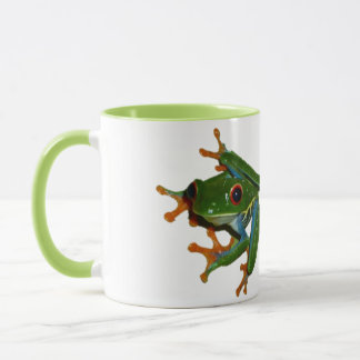 Tasse Personnalisez la grenouille observée par rouge du