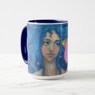 Tasse Petite Sirène, Art D'Imaginaire Sous-Marin, Bleu R