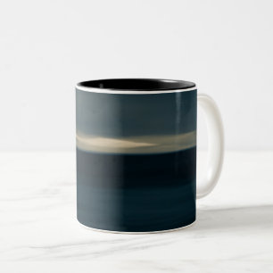 tasse photo abstraite bleu Two-Tone coffee mug