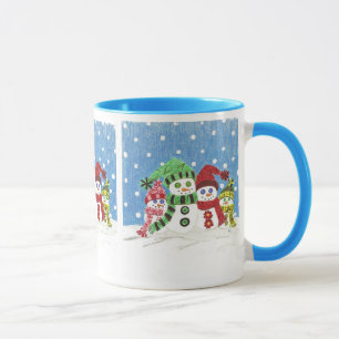 Tasse Photo de la famille Snowmen