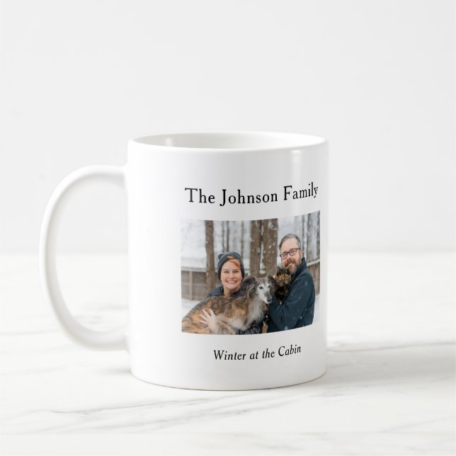 Tasse photo de mémoire de famille personnalisée (Gauche)