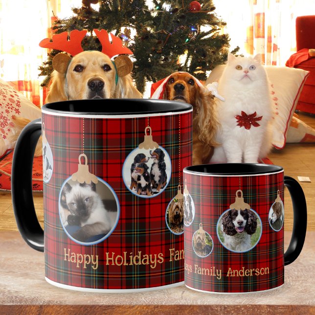 Tasse PHOTO de Noël, Décors à motifs Tartan Enfant (Créateur téléchargé)