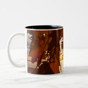 tasse photo feuilles d'érable Two-Tone coffee mug