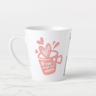 Tasse Photo Peach Pink Mugs Tampon Coeurs Amour Ta