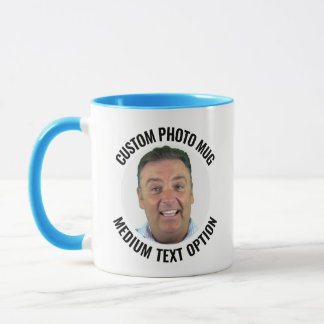Tasse photo personnalisée Combo L. BLEU Texte Moye