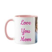 Tasse Photo Personnalisée 'Je t'aime Maman' | Rose