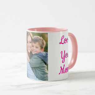Tasse Photo Personnalisée 'Je t'aime Maman' Rose