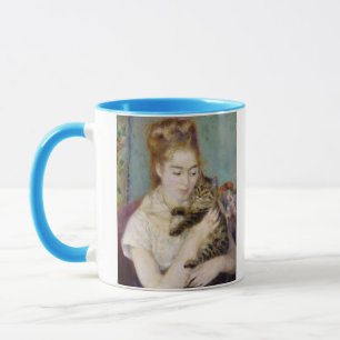 Tasse Pierre une femme de Renoir avec un chat
