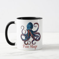 Tasse Pieuvre Câlins Gratuits - Mug Café Personnal