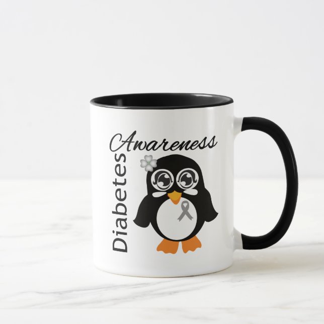 Tasse Pingouin de conscience de diabète (Droite)