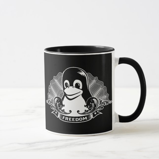 Tasse Pingouin de Tux - (Linux, Open Source, Copyleft, (Droite)
