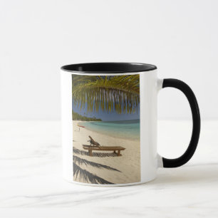 Tasse Plage, palmiers et transat