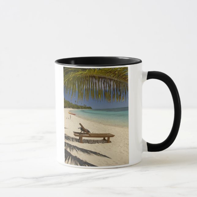 Tasse Plage, palmiers et transats (Droite)