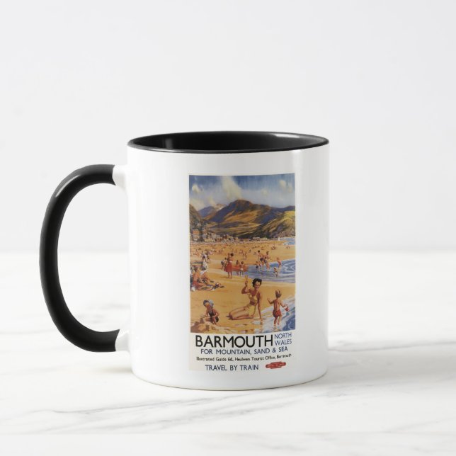 Tasse Plage Scène mère et enfants British Rail (Gauche)