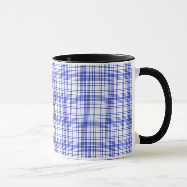 Tasse Plaid blanc bleu 2 (Droite)