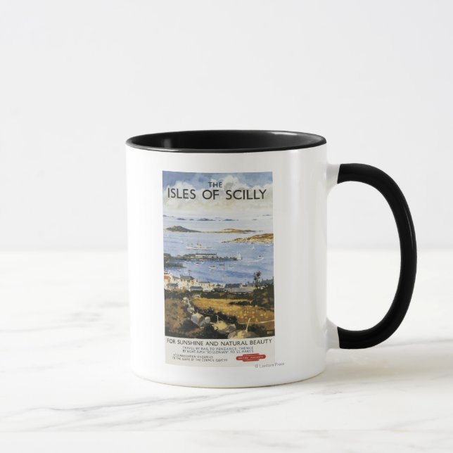 Tasse Plan aérien de la ville et du quai Poster du chemi (Droite)