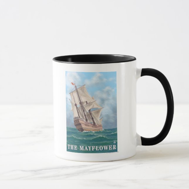 Tasse Plymouth, MassachusettsVue du Mayflower (Droite)