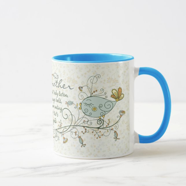 Tasse Poème de grand-mère avec des oiseaux (Droite)
