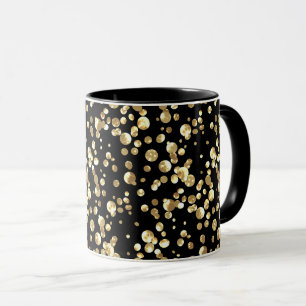 Tasse Points dorés sur fond noir .