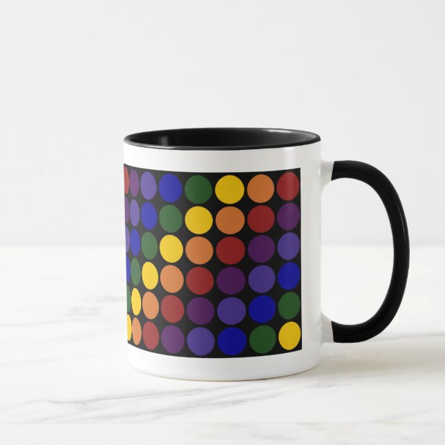 Tasse Pois arc-en-ciel en noir (Droite)