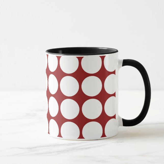 Tasse Pois blancs en rouge (Droite)
