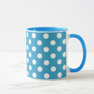 Tasse Pois blancs sur Arrière - plan bleu Peacock