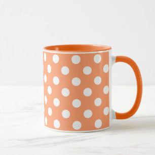 Tasse Pois blancs sur Tangerine Orange