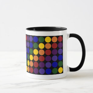 Tasse Pois d'arc-en-ciel sur le noir