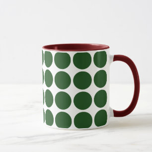 Tasse Pois vert sur le blanc
