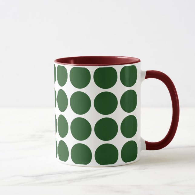 Tasse Pois verts en blanc (Droite)