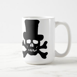 Tasse "Poison" Crâne et Os avec un Chapeau Melon