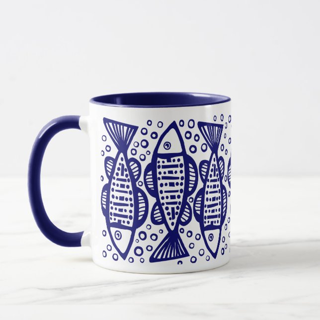 Tasse Poisson - bleu marine (Gauche)