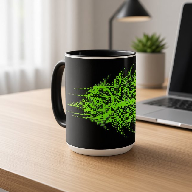 Tasse Poisson Code Pixel Glitch  (Créateur téléchargé)
