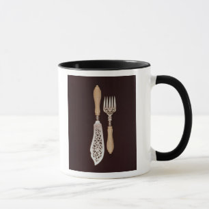 Tasse Poisson-serveurs avec les poignées enes ivoire