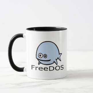 Tasse Poissons de FreeDos - bleu avec le nom
