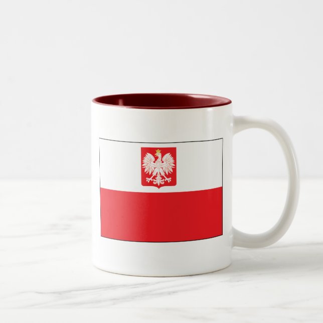 Tasse polonaise de drapeau de faucon (Droit)