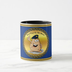 Tasse Pomme de terre de policier avec un casquette bleu