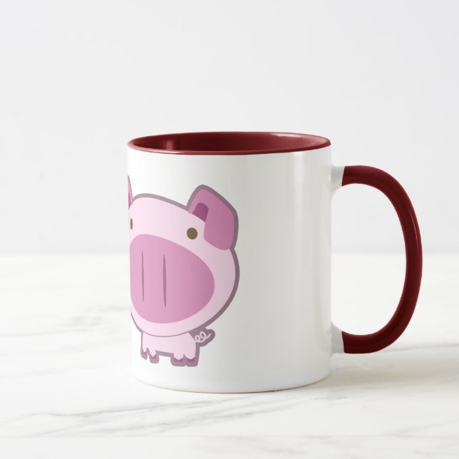 TASSE PORCINE ROSE MIGNONNE (Droite)