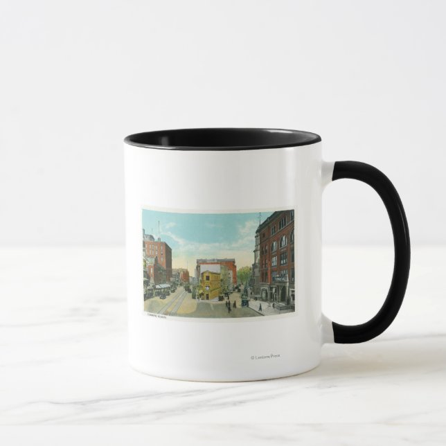 Tasse Portland, MaineVue panoramique du Carré du Congrès (Droite)
