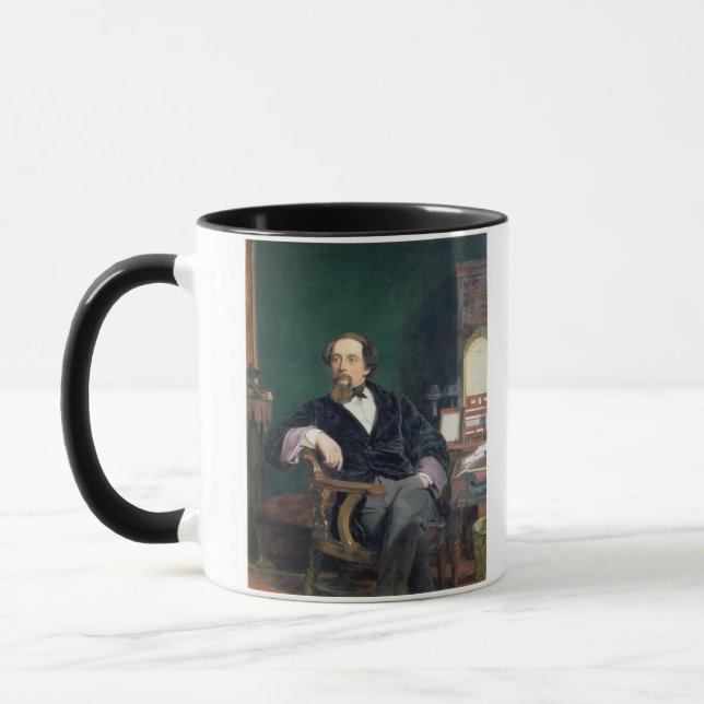 Tasse Portrait de Charles Dickens (huile sur la toile) (Gauche)