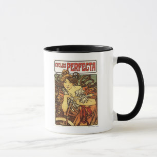 Tasse Poste publicitaire féminine à vélo Perfecta